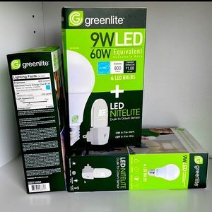 7 boxes. LED lightbulbs + nightlights. X4 bulbs ea / 1 night light each box.